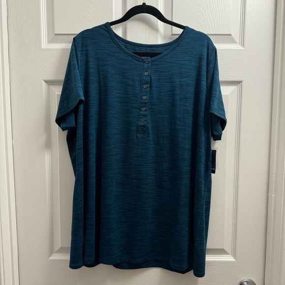 torrid Tops - NWT Torrid Happy Camper Lyocell Henley Short Sleeve Active Tee Size 3